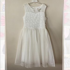 Girls Speechless White Flower Girl Dress Toule